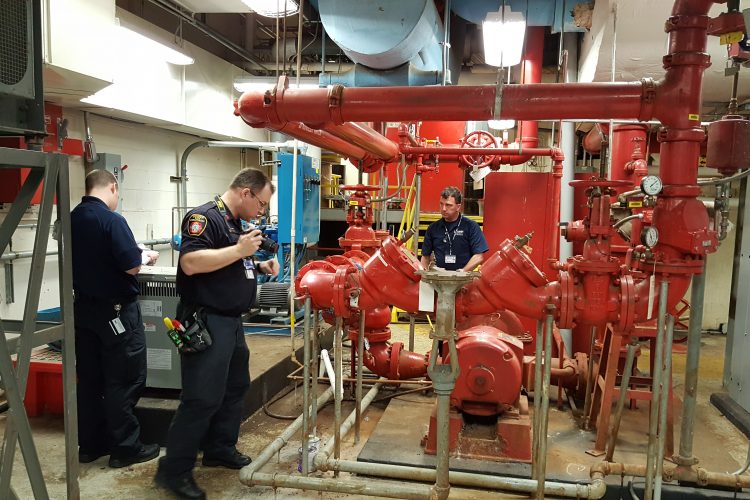 Fire Marshals inspecting equipment